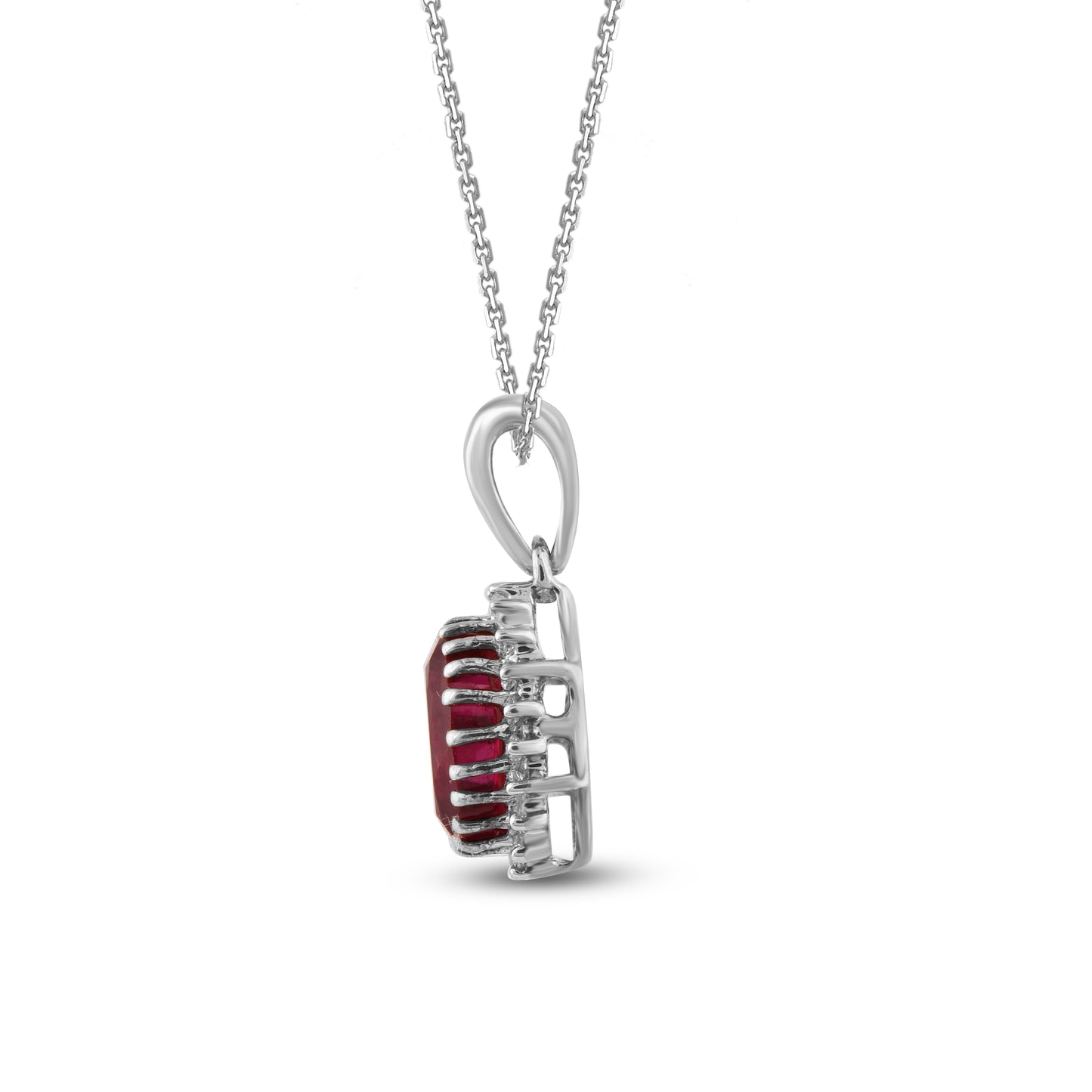 oval ruby pendant necklace