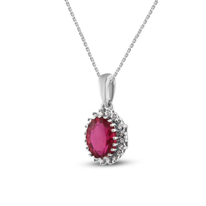 oval ruby pendant necklace