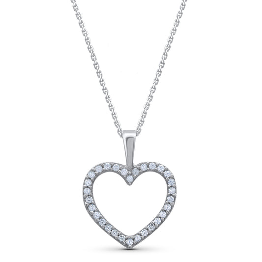 Classic Open Heart Pendant Necklace in 10KT Gold