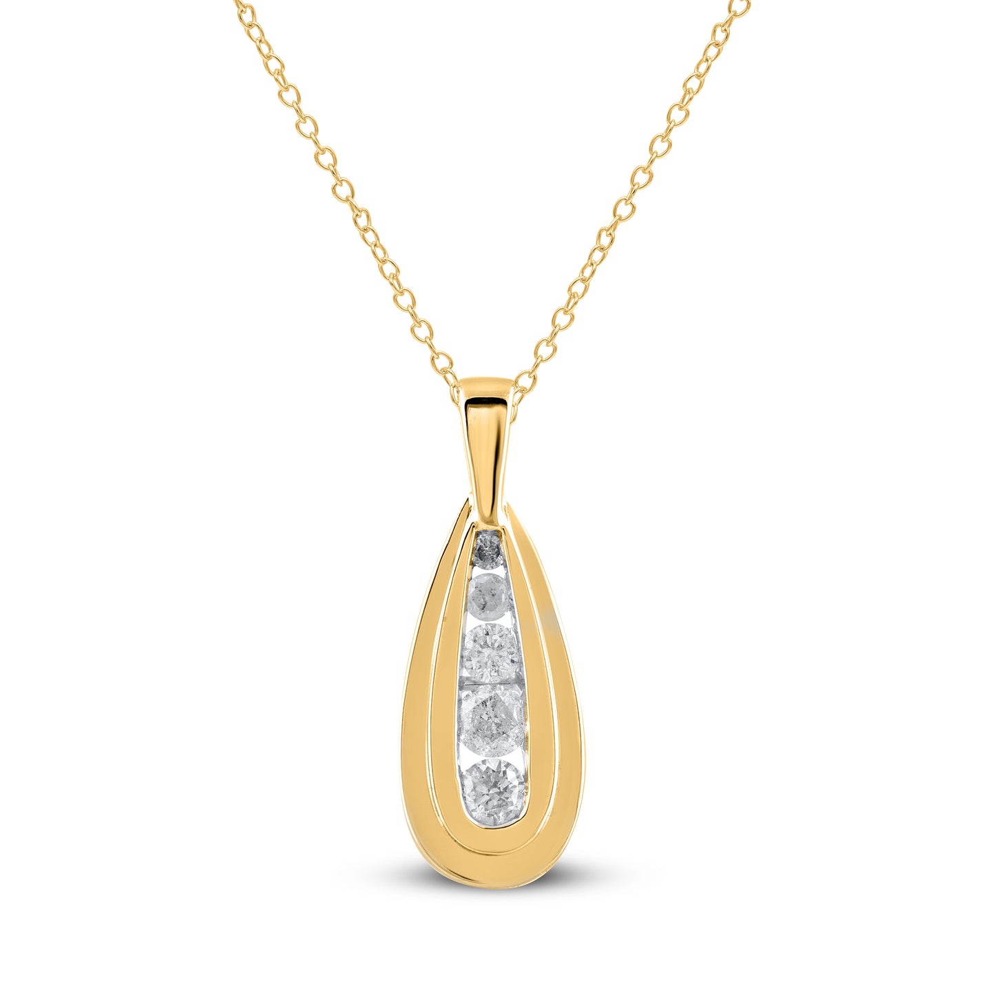 Tear Drop Pendant Necklace in 10K Gold