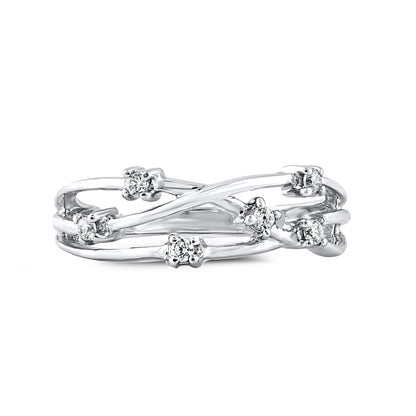 Criss Cross Promise Band in 925 Sterling Silver