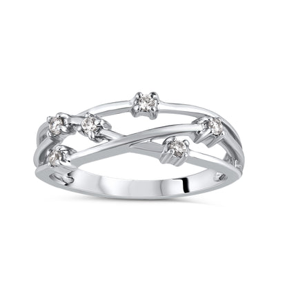 Criss Cross Promise Band in 925 Sterling Silver