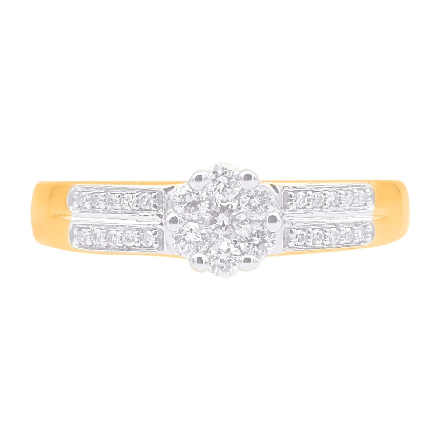 0.25 Carat Natural Diamond 14KT Yellow Gold Engagement Band Ring