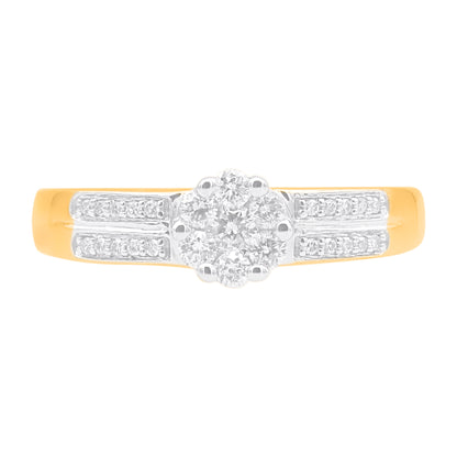0.25 Carat Natural Diamond 14KT Yellow Gold Engagement Band Ring