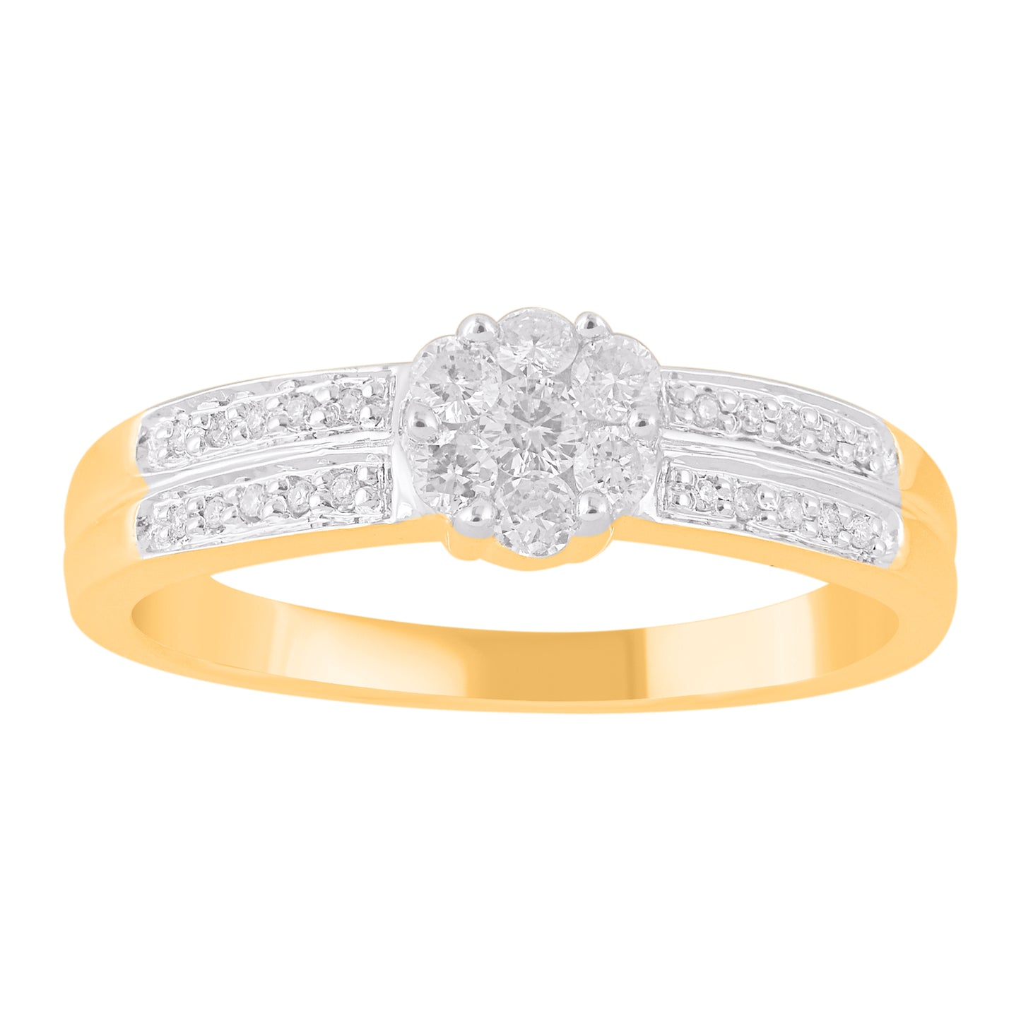 0.25 Carat Natural Diamond 14KT Yellow Gold Engagement Band Ring