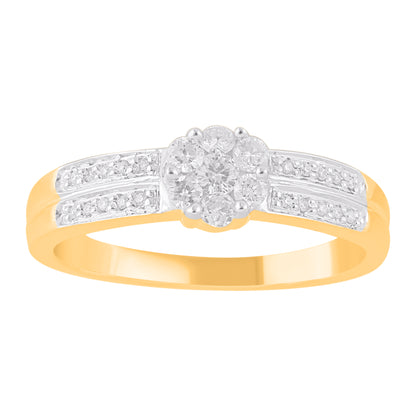 0.25 Carat Natural Diamond 14KT Yellow Gold Engagement Band Ring