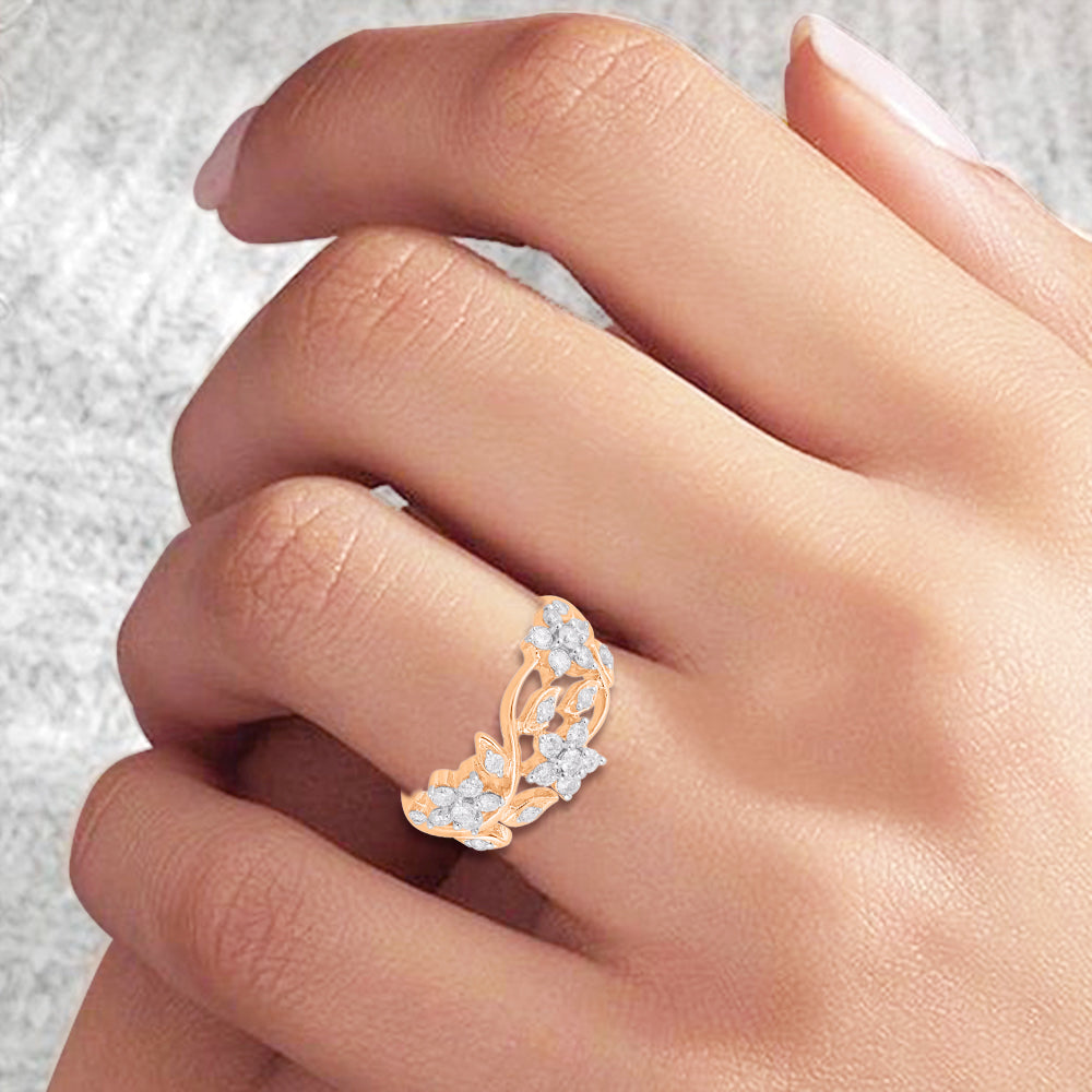 0.50 Carat Brilliant Cut Diamond 14 Karat Rose Gold Engagement Ring