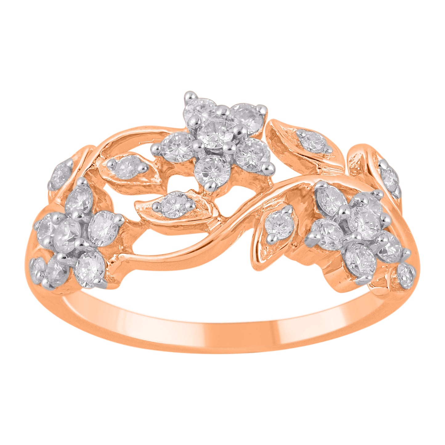 0.50 Carat Brilliant Cut Diamond 14 Karat Rose Gold Engagement Ring