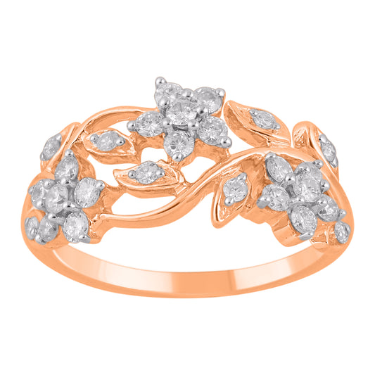 0.50 Carat Brilliant Cut Diamond 14 Karat Rose Gold Engagement Ring