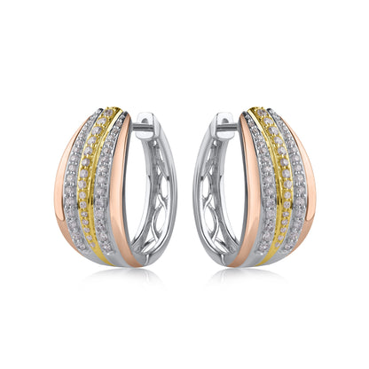 Diamond Huggie Hoop Earrings in 10k Gold