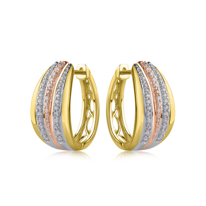 Diamond Huggie Hoop Earrings in 10k Gold