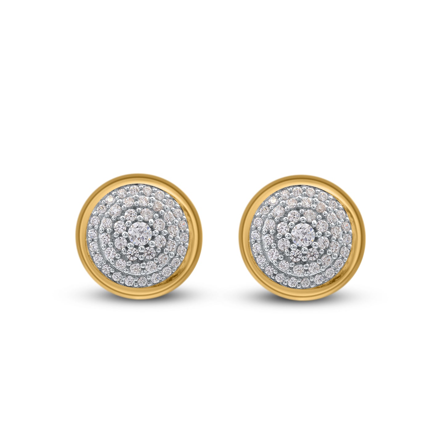 Circle Cluster Earrings in 10K Gold