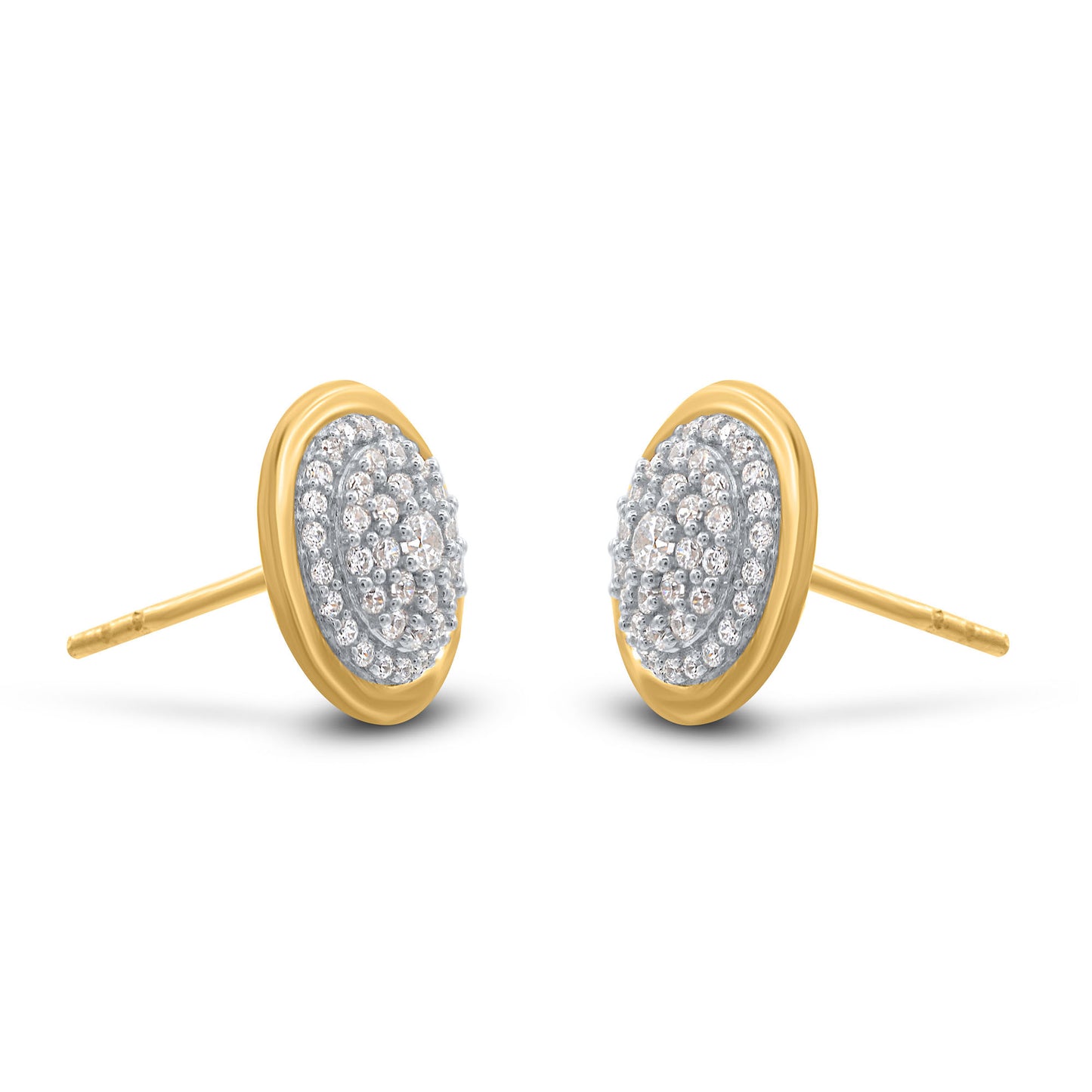 Circle Cluster Earrings in 10K Gold