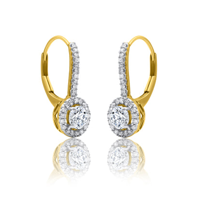 Natural Diamond Drop Earrings in 10K Gold