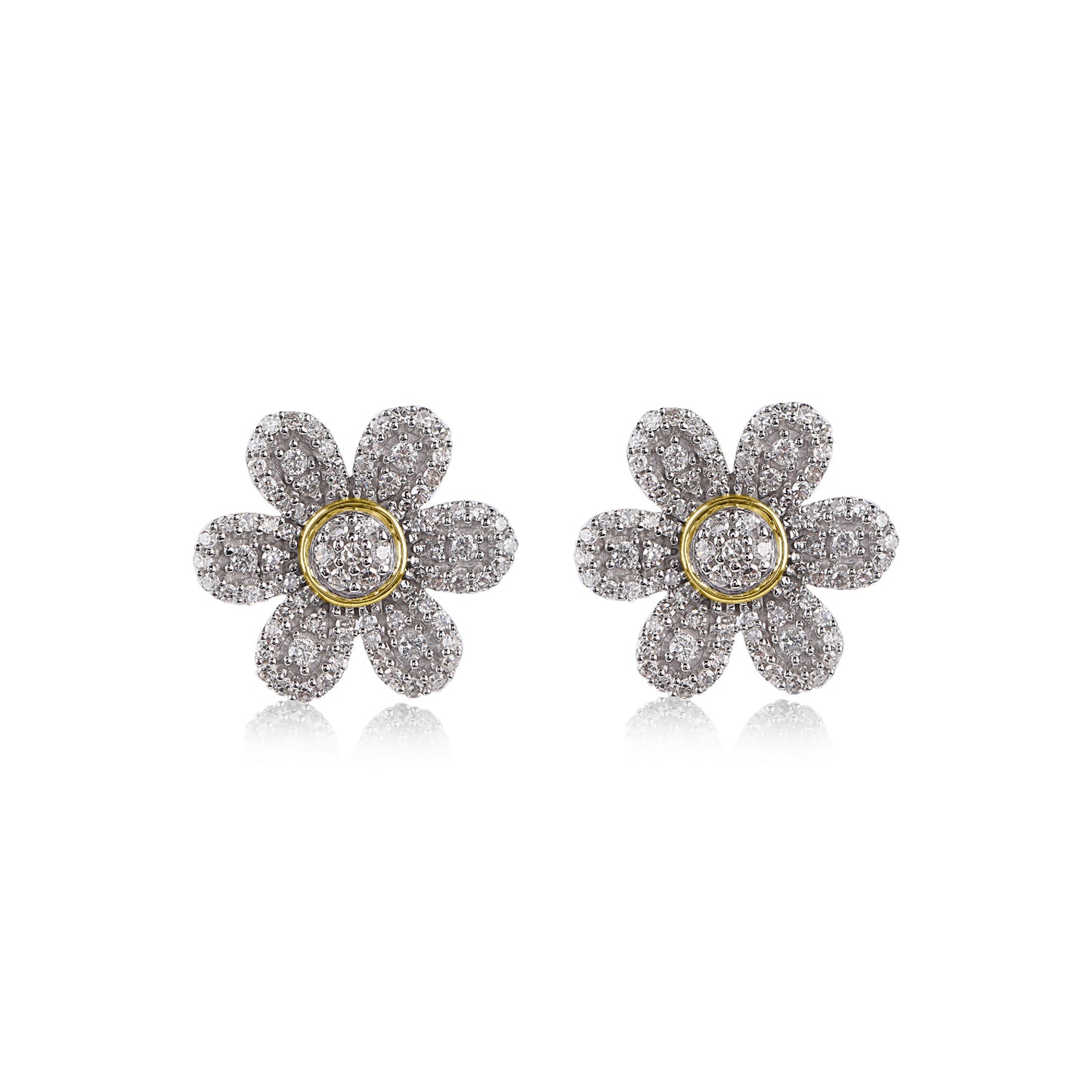 Flower Stud Earrings in 10K Gold