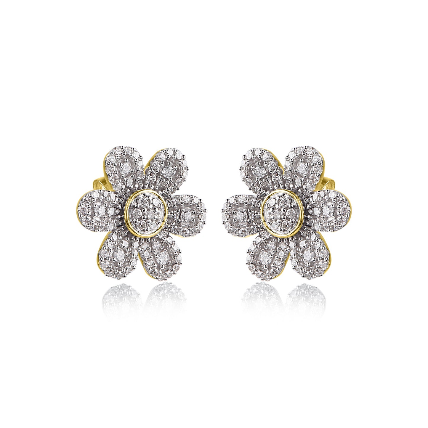 Flower Stud Earrings in 10K Gold