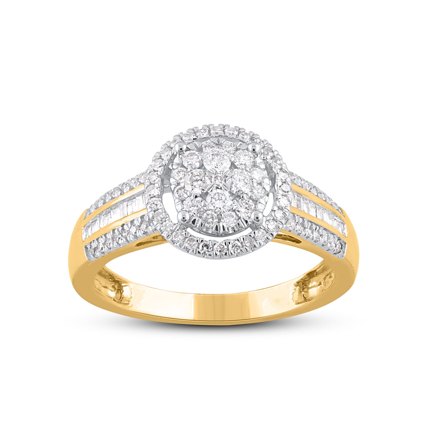 Cluster Halo Promise Ring in 10K Gold