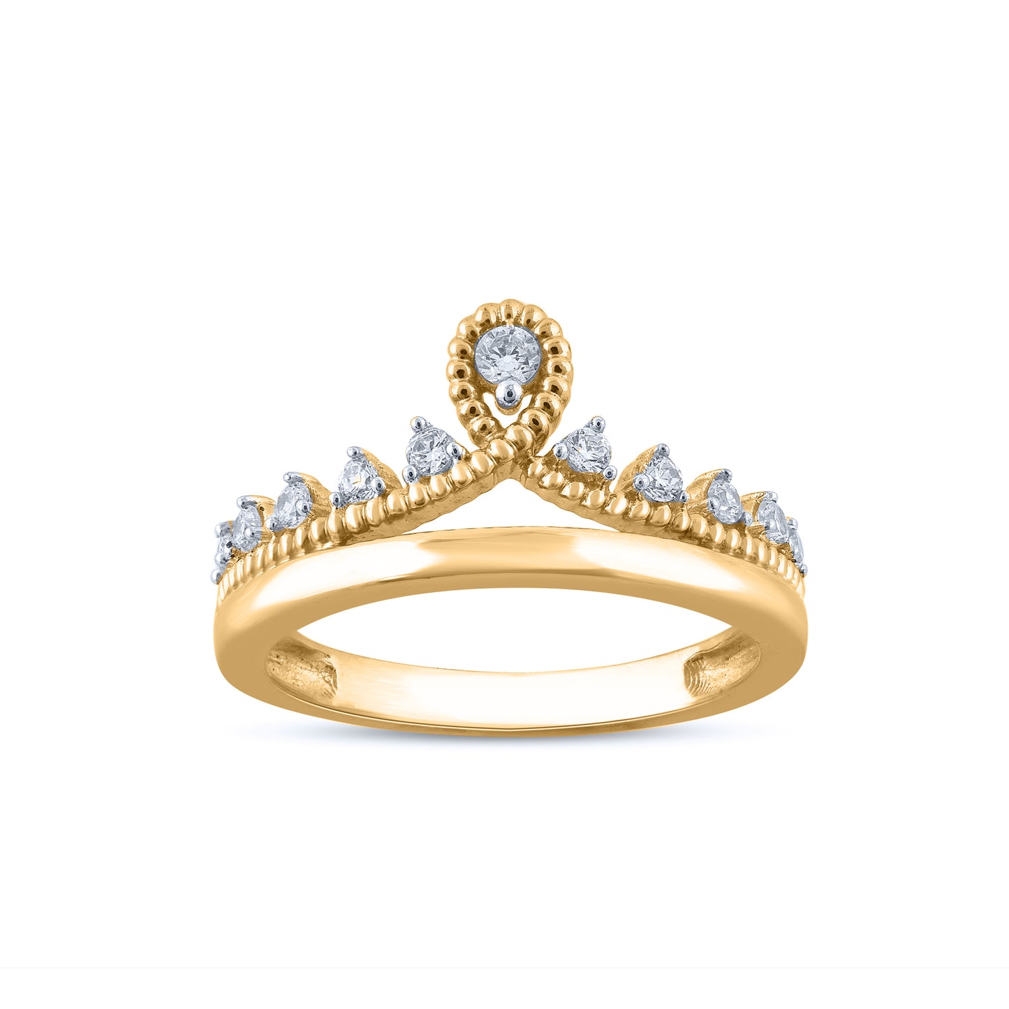 Tiara Promise Ring in Gold Plated 925 Sterling Silver
