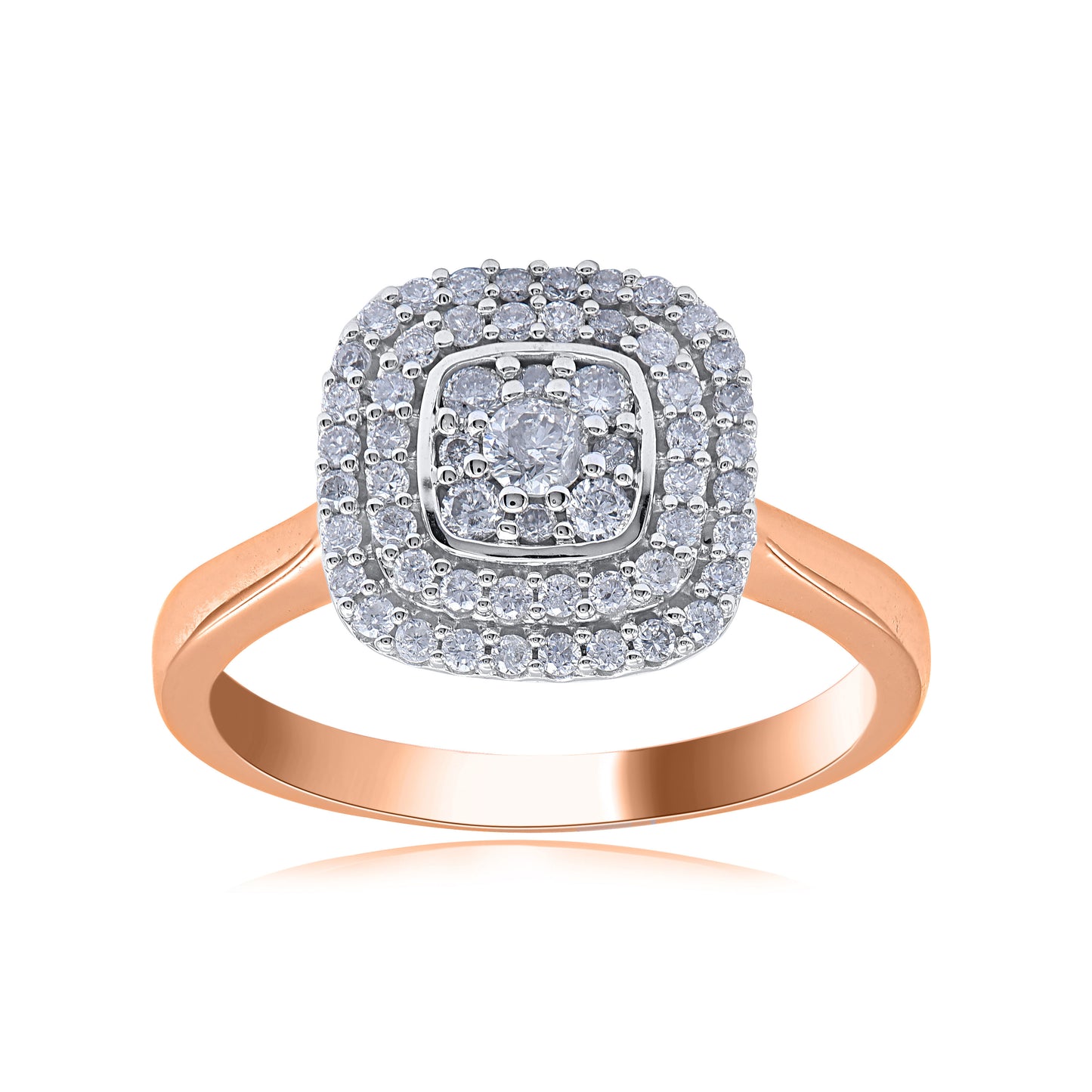 Cushion Frame Diamond Halo Wedding Ring in 10K Gold