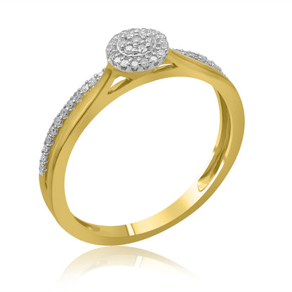 Split Shank Halo Ring in 10KT Gold