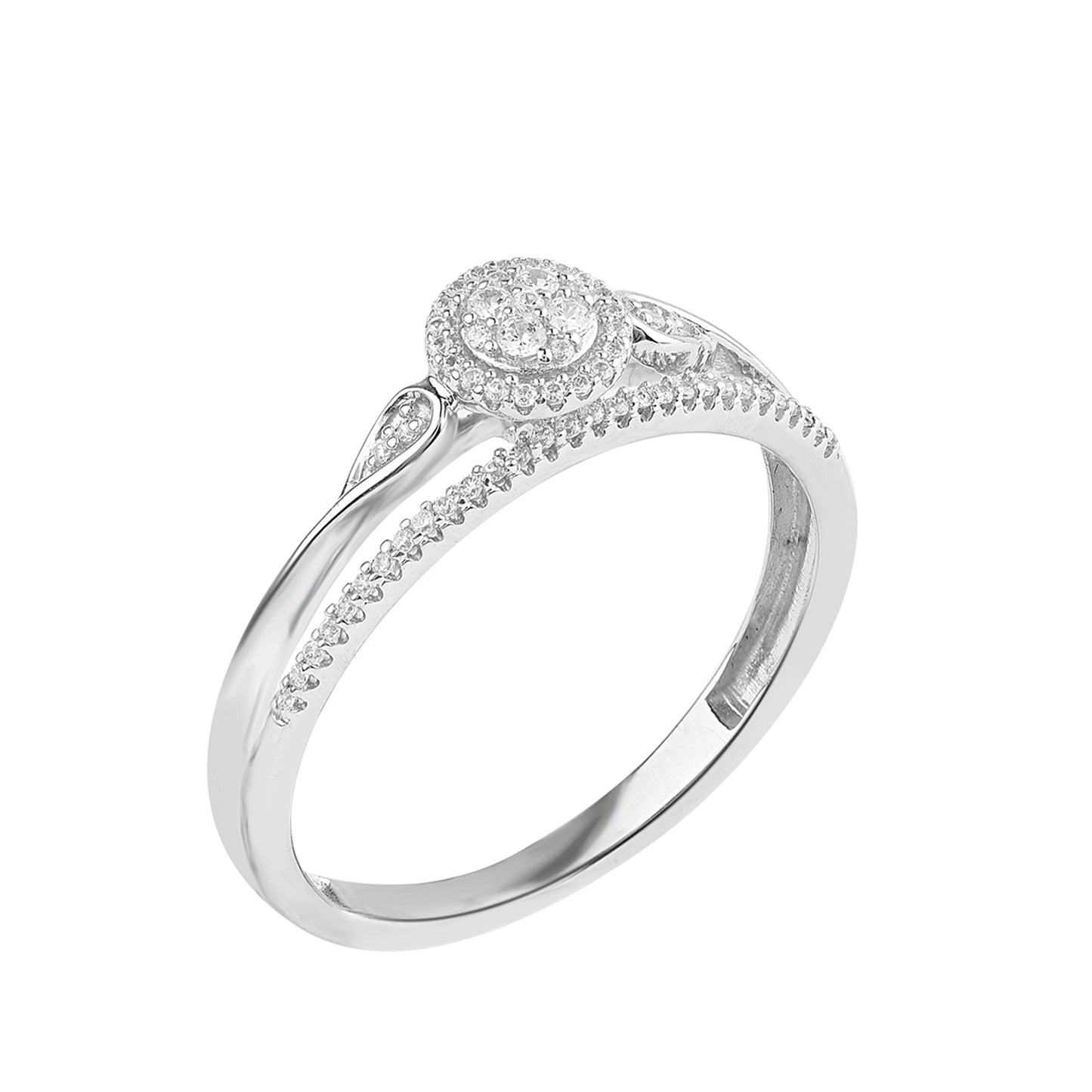 0.15 Carat Natural Diamond 14 Karat White Gold Engagement Ring