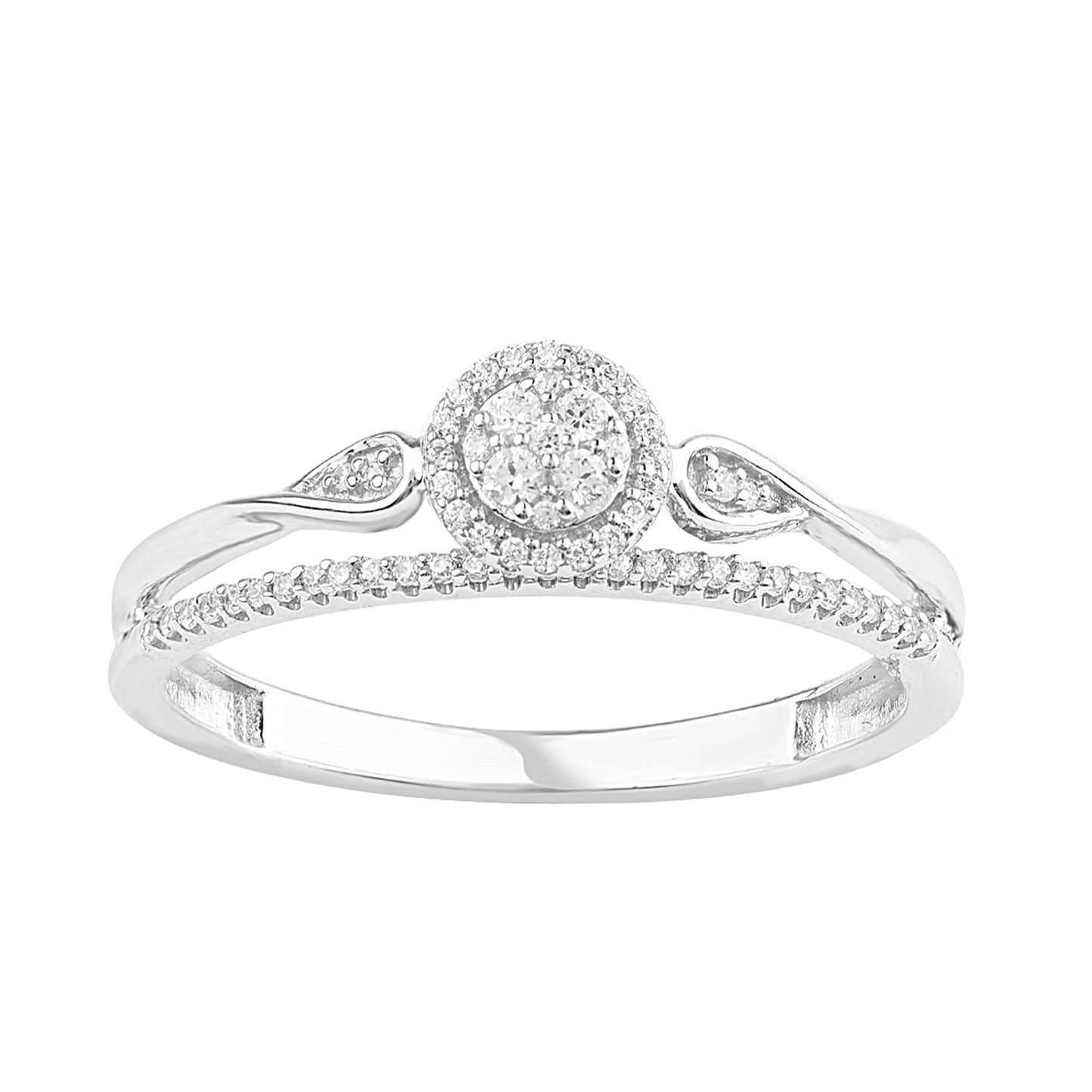 0.15 Carat Natural Diamond 14 Karat White Gold Engagement Ring