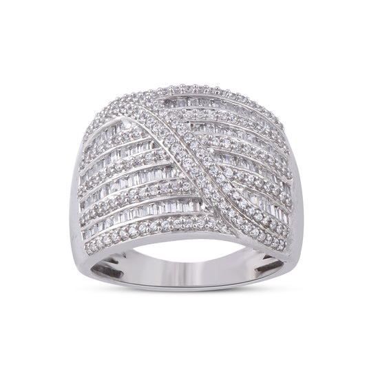 Natural Diamond Multi-Row Band in 14KT Gold