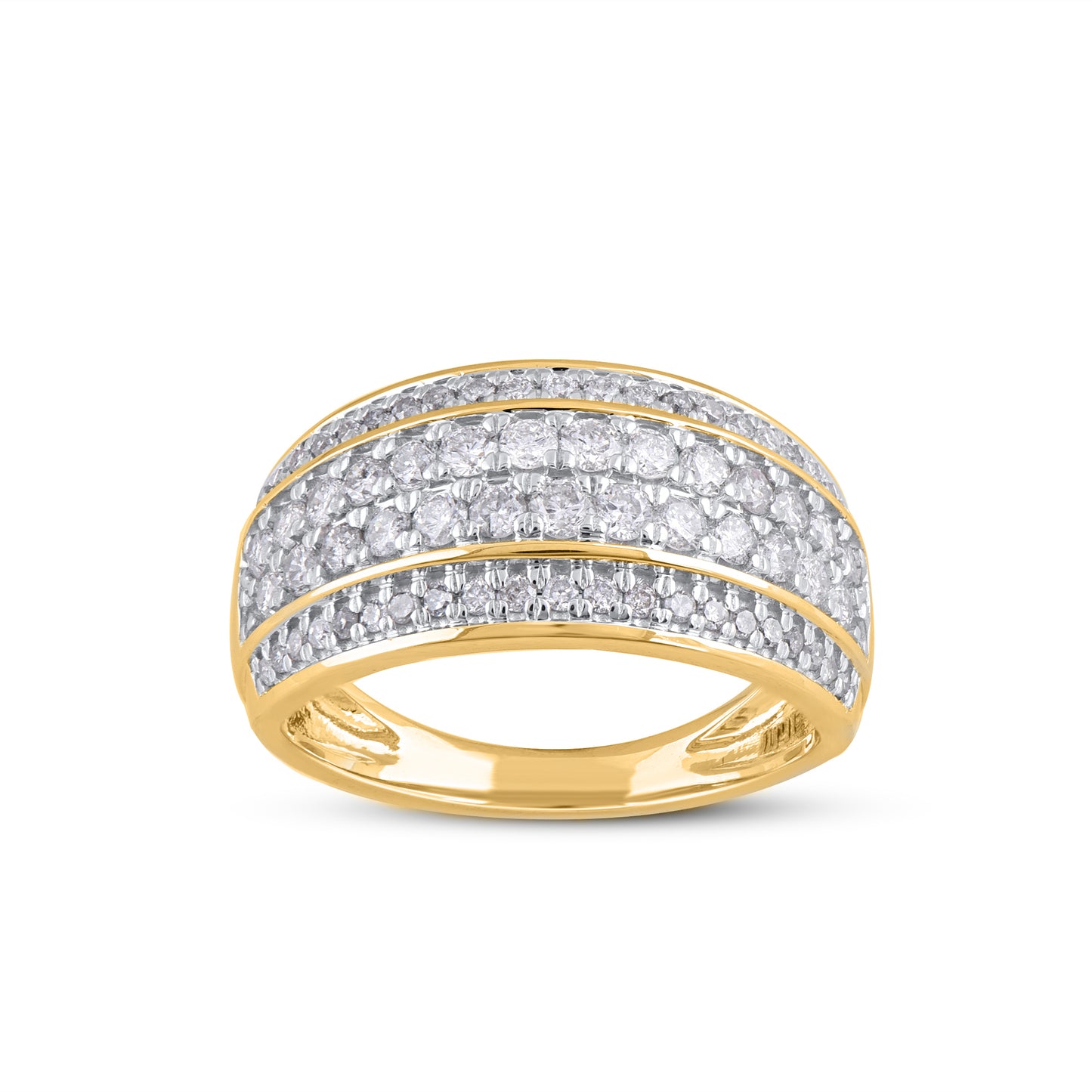 Multi-Row Statement Wedding Band in 14k Gold