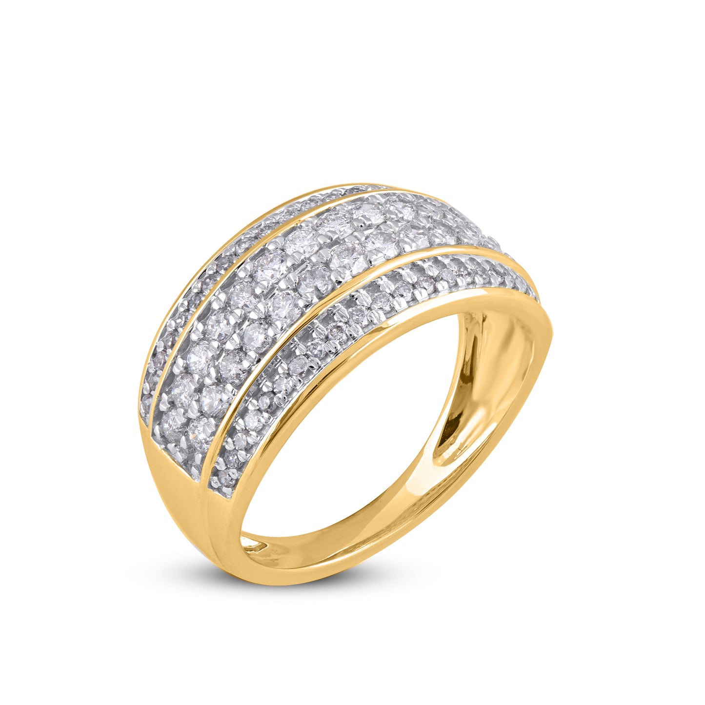 Multi-Row Statement Wedding Band in 14k Gold