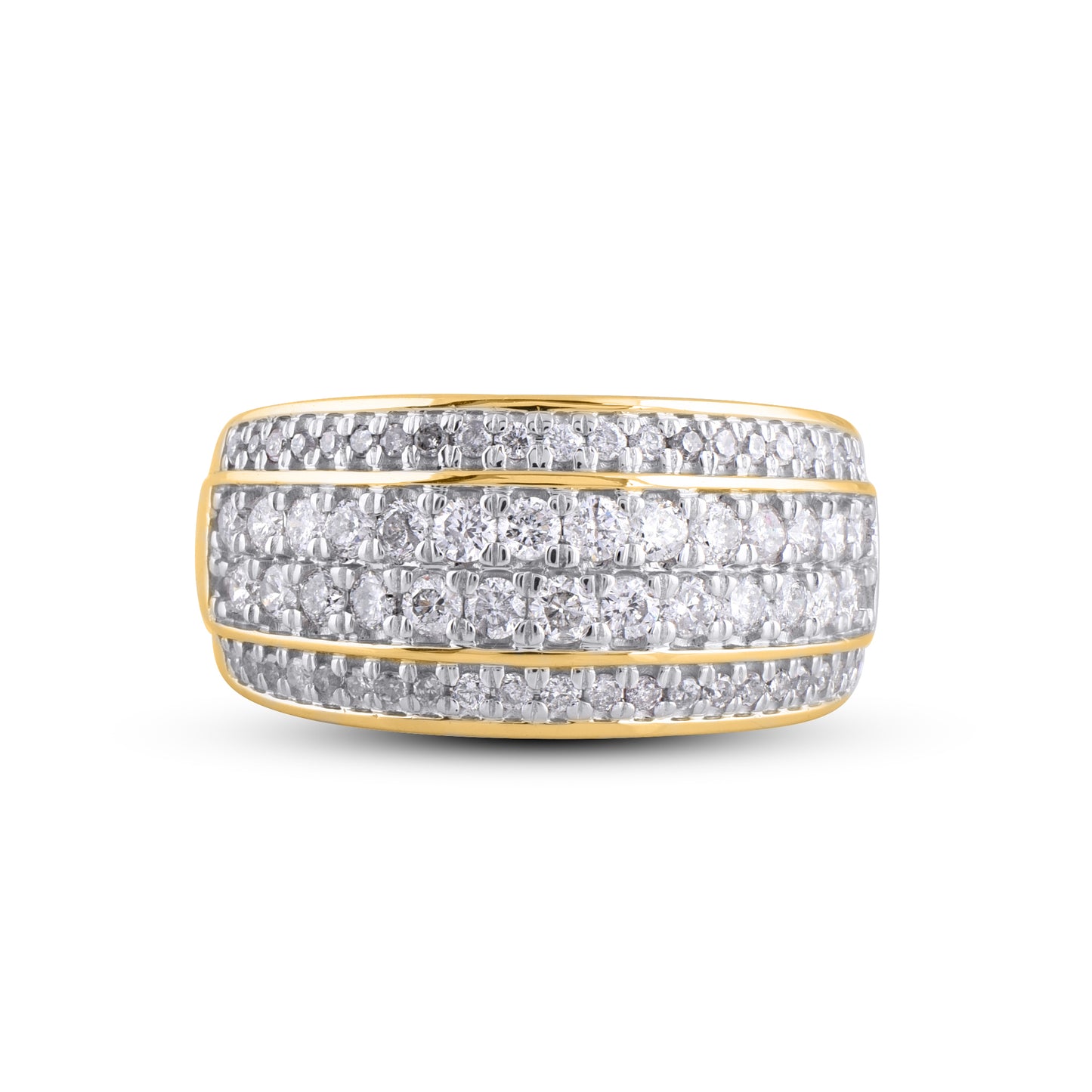 Multi-Row Statement Wedding Band in 14k Gold