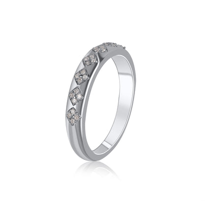 Diamond Band Ring in .925 Sterling Silver