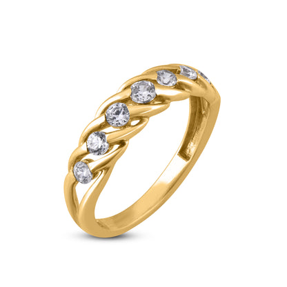 Diamond Wedding Band Ring in 10K Yellow Gold