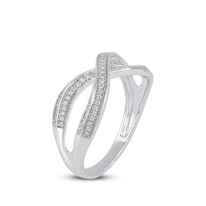 Diamond Infinity Ring in .925 Sterling Silver
