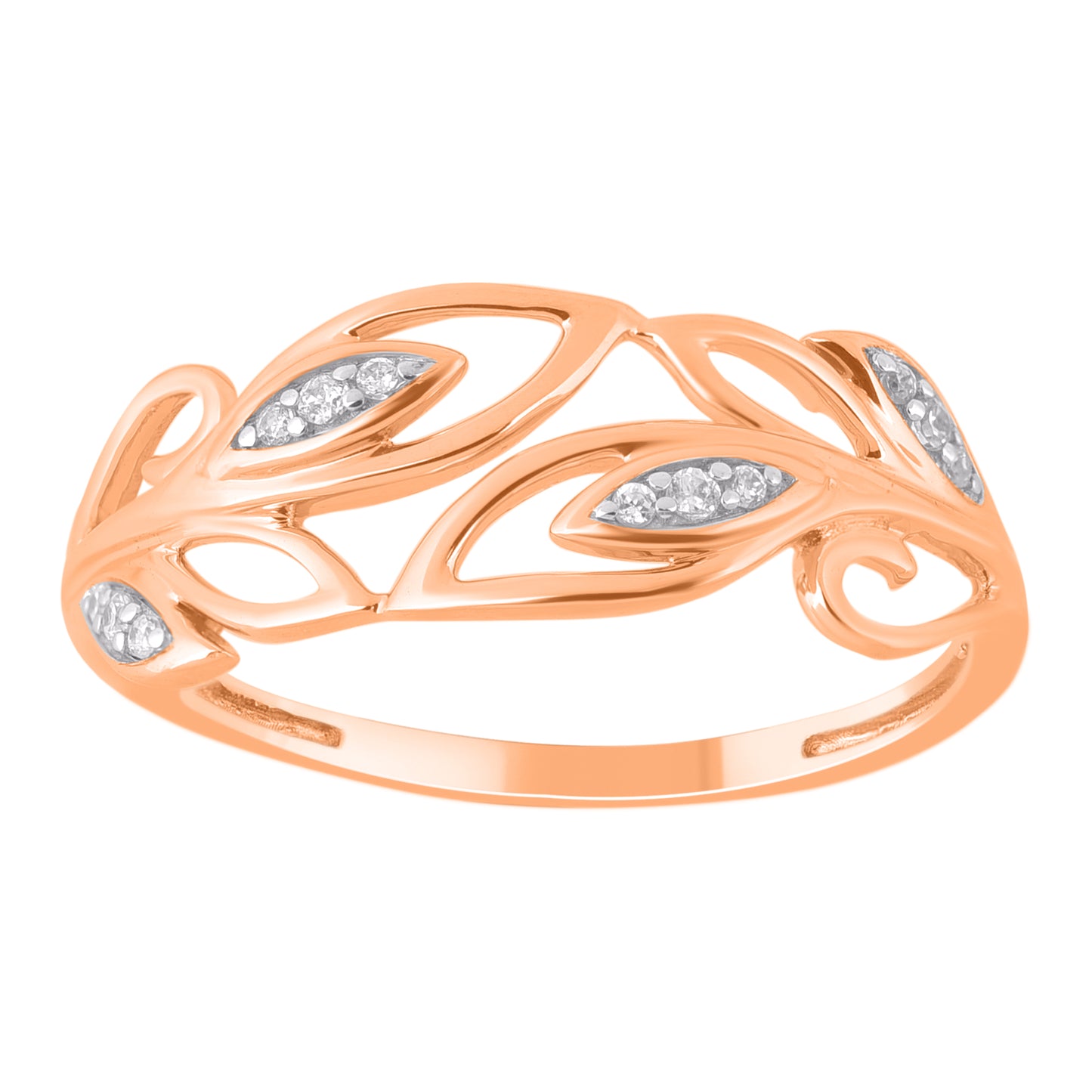 0.060 Carat Natural Diamond Engagement Ring 14K Rose Gold