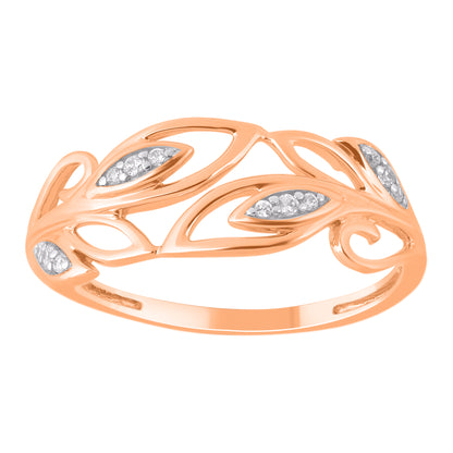 0.060 Carat Natural Diamond Engagement Ring 14K Rose Gold