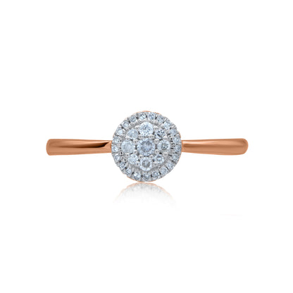 Diamond Cluster Flower Ring in .925 Sterling Silver