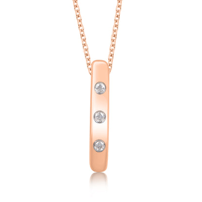 Vertical Bar Pendant Necklace in Gold Plated 925 Sterling Silver