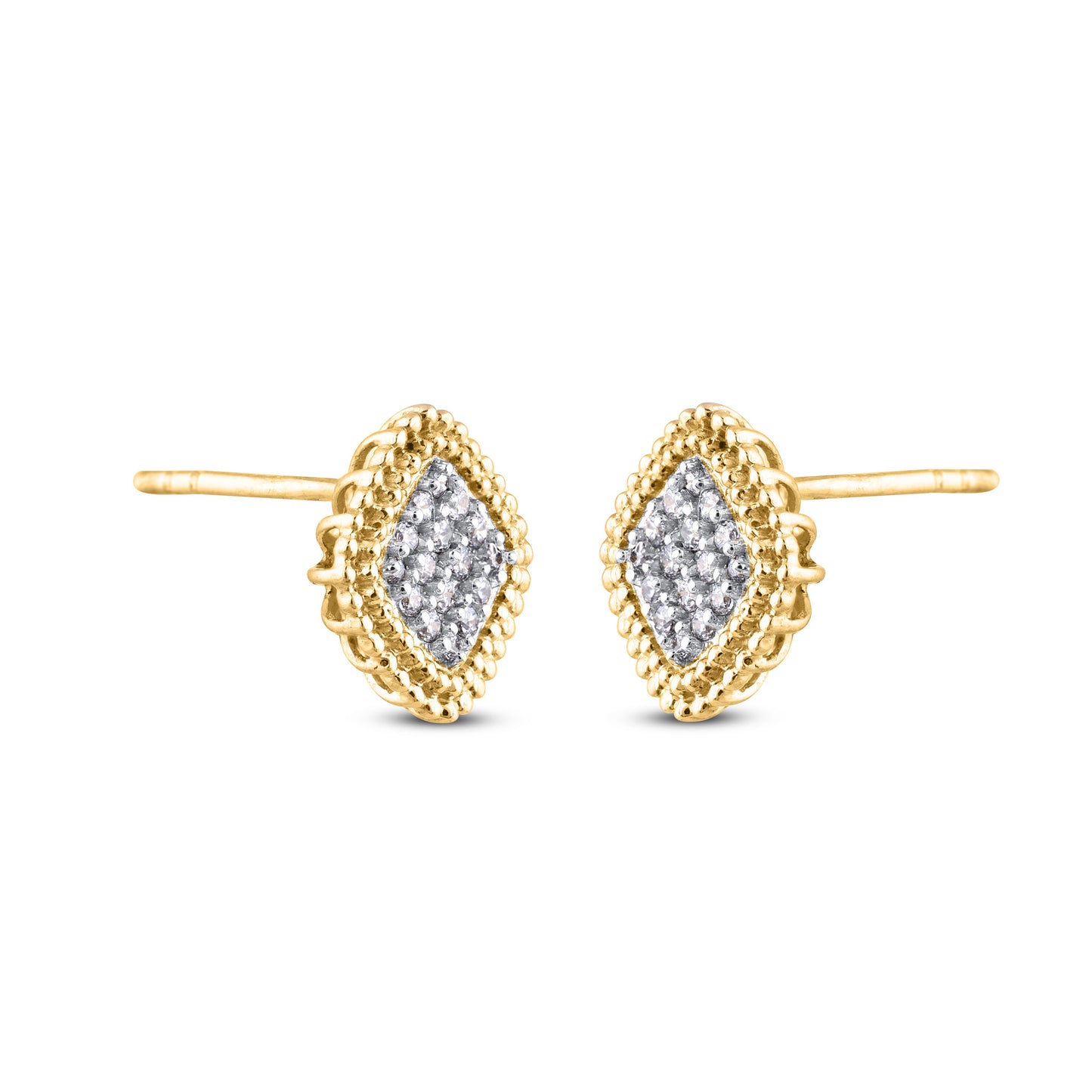 Cluster Stud Earrings in 10K Gold