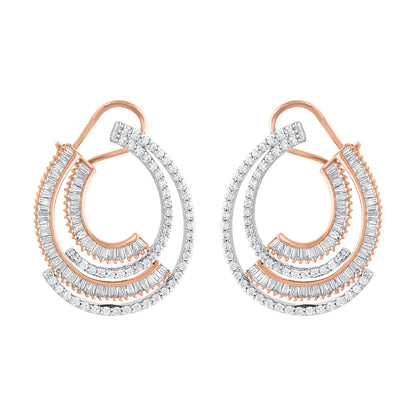 2.0 Carat Natural Diamond Stud Earrings 14K Rose Gold