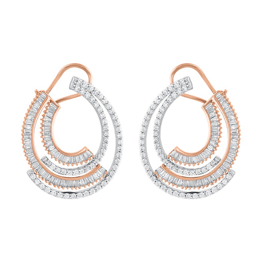 2.0 Carat Natural Diamond Stud Earrings 14K Rose Gold