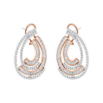 2.0 Carat Natural Diamond Stud Earrings 14K Rose Gold