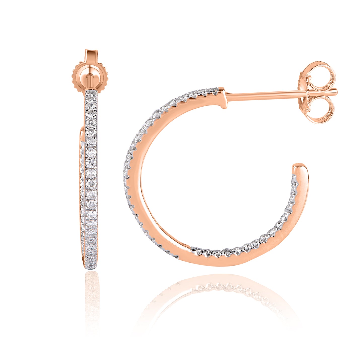 Inside-Outside Hoop Earrings in 10K Gold