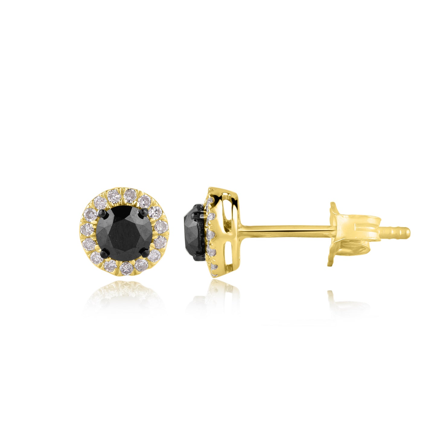 Halo Stud Earrings in 10K Gold