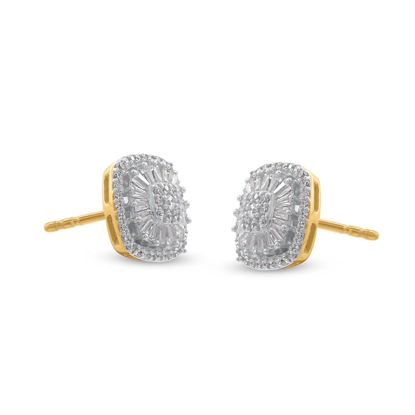 Cluster Stud Wedding Earrings in 10K Gold