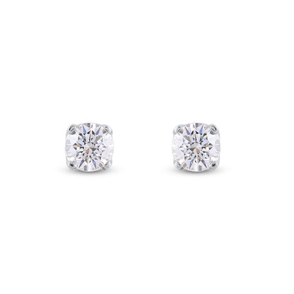Solitaire Stud Earrings with Friction Back in 14K Solid Gold