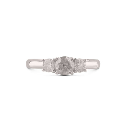Three-Stone Engagement Ring in 14K White Gold