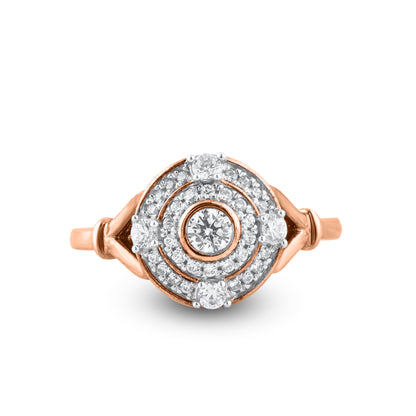 0.50 Carat Diamond Double Halo Wedding Ring in 14K Rose Gold