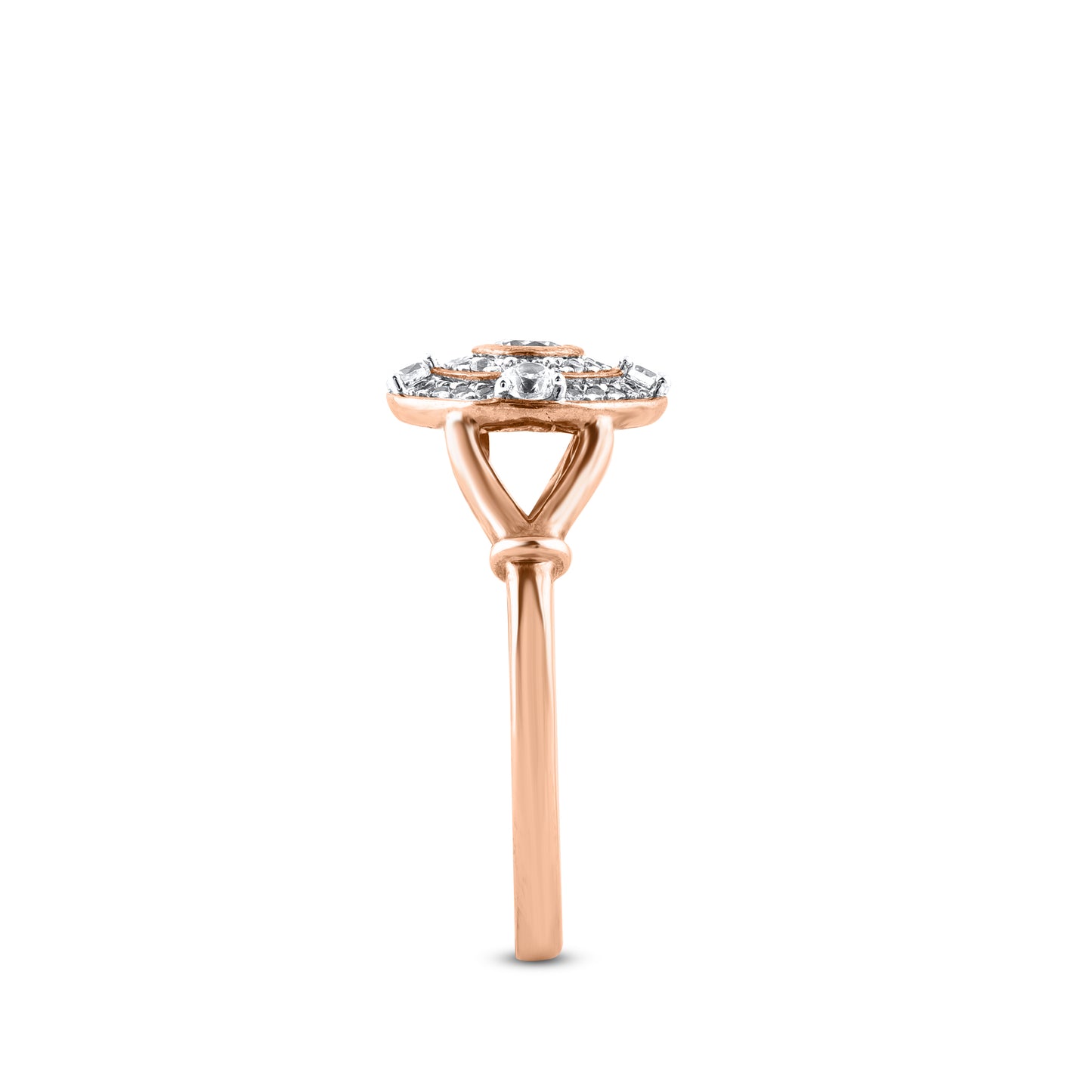 0.50 Carat Diamond Double Halo Wedding Ring in 14K Rose Gold