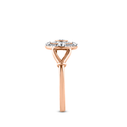 0.50 Carat Diamond Double Halo Wedding Ring in 14K Rose Gold