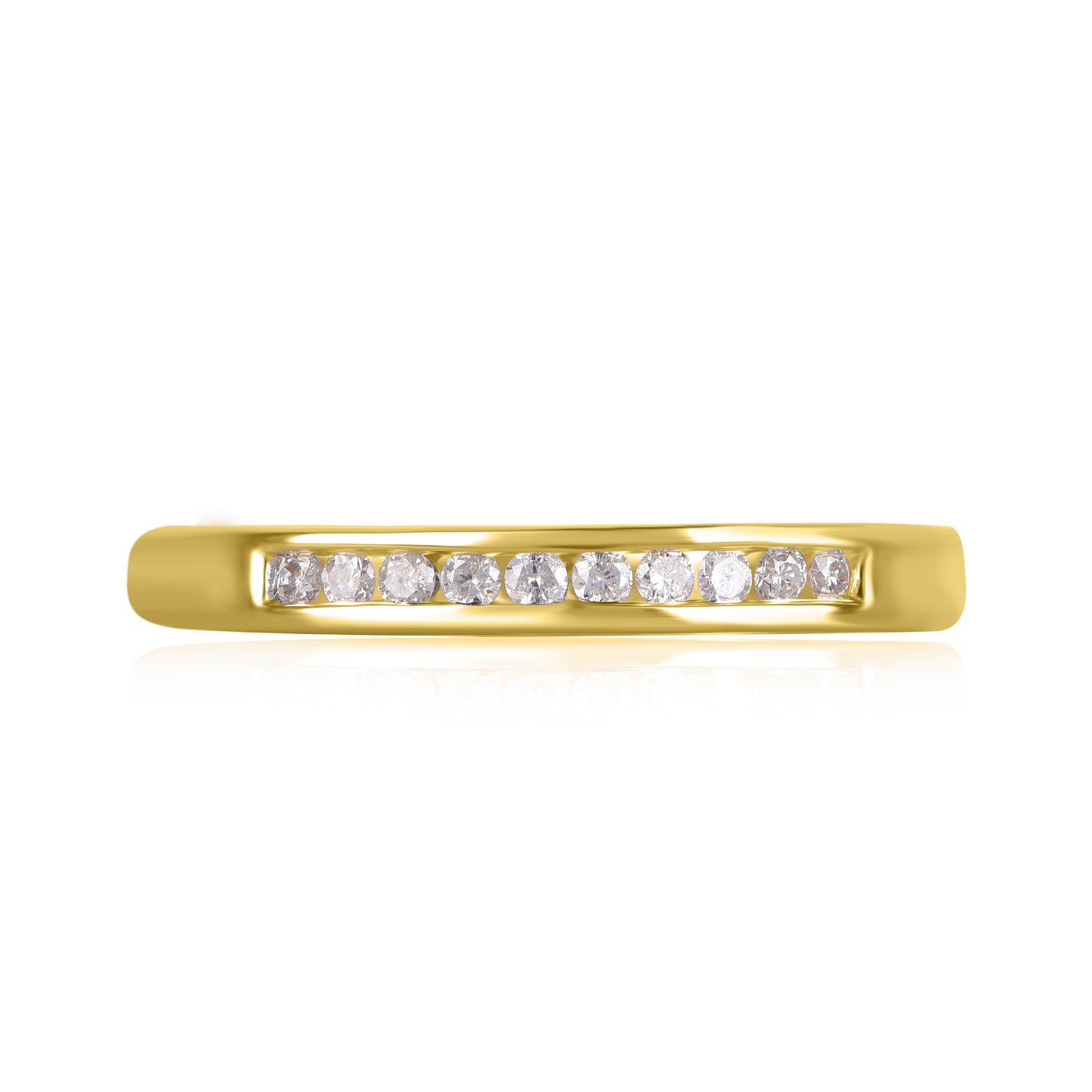 Half Eternity Wedding Stackable Band Ring in 10K Gold